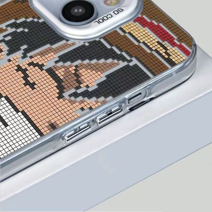 One Piece Luffy Pixel Art Phone Case, Anime Monkey D Luffy Pixel Pattern Protective Cover, Shockproof Soft TPU Case for iPhone, One Piece Fan Anime Phone Shell Gift