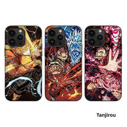 Anime Phone Case, Naruto Luffy Tanjiro Character Print Protective Phone Cover, Shockproof Soft TPU Case, Manga Comic Design Cell Phone Case, Anime Merch Gift for Teens Men Women