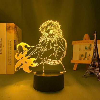 Demon Slayer 3D Illusion LED Night Light, Kimetsu No Yaiba Anime Character Table Lamp, Touch Control 7 Color Changing Acrylic Night Lamp, Bedroom Desktop Decor Birthday Gift for Demon Slayer Fans