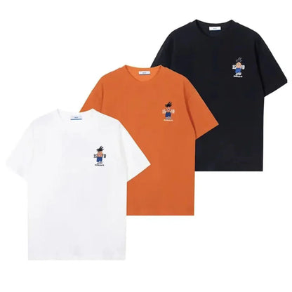 Dragon Ball Goku Graphic T Shirt, No Signal Back Print Anime Short Sleeve Tee, Casual Crew Neck Cotton T-Shirt for Men Women, DBZ Goku Streetwear Top Anime Fan Merchandise