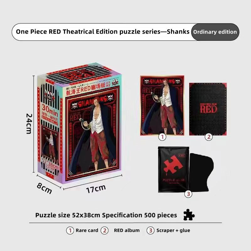 One Piece RED Anime Jigsaw Puzzle, Uta Luffy Shanks 1000 Pieces Cartoon Puzzle, One Piece Movie Character Puzzle Game, Collectible Anime Puzzle for Adults & Teens, Gift for One Piece Fans