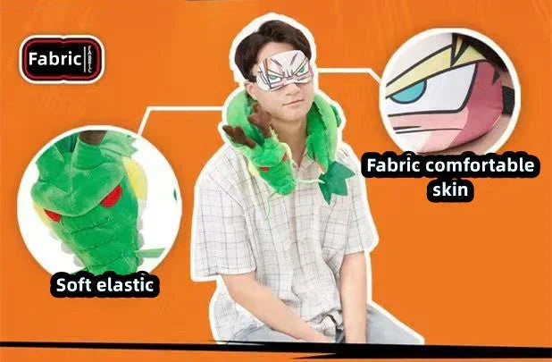 Dragon Ball U-Shaped Travel Neck Pillow, Shenron & Majin Buu Anime Plush Neck Support Pillow with Eye Mask, Soft Comfortable Headrest for Airplane Car Office Nap, Dragon Ball Fan Collectible Gift