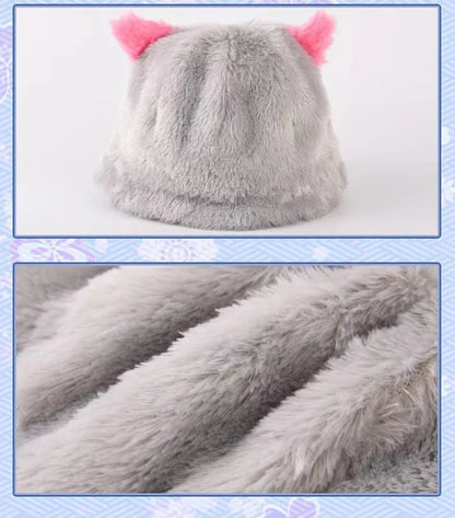 Demon Slayer Inosuke Hashibira Plush Bucket Hat, Kimetsu No Yaiba Boar Mask Anime Fisherman Hat, Cute 3D Character Cosplay Hat, Anime Fan Collectible Costume Accessory Gift