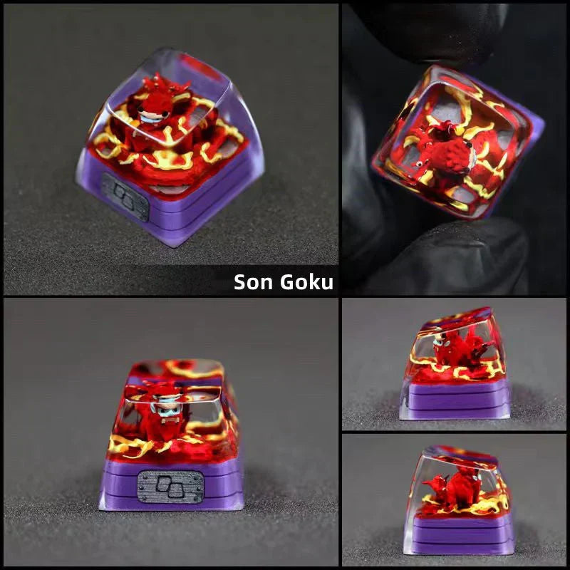 Anime Handmade Resin Artisan Keycap, Custom 3D SA Profile Key Cap for Mechanical Keyboard, Naruto Dragonball Themed DIY Keycap, Gaming Keyboard Decor Gift