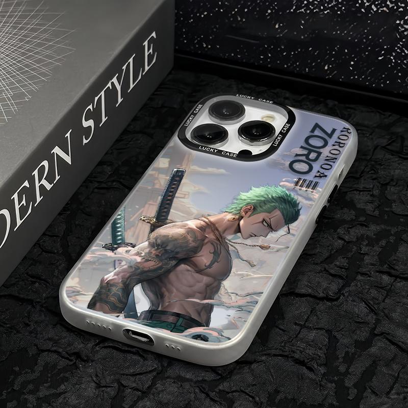 One Piece Roronoa Zoro Anime Phone Case for iPhone, Cool Zoro Swordsman Character Print Protective Case, Shockproof Soft TPU Bumper Cover, Trendy Manga Anime Phone Shell, Anime Merch Gift for One Piece Fans