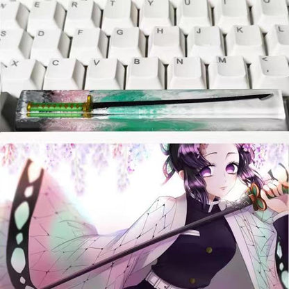 Demon Slayer Nichirin Sword Artisan Keycap, Handmade Resin Spacebar Keycap for Mechanical Keyboard, Anime Demon Slayer Custom Keycap, Unique Keyboard Decor Gift for Gamers Demon Slayer Fans