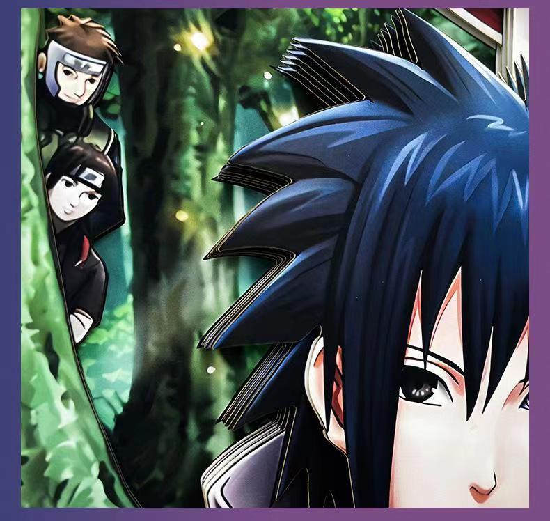 Naruto Team 7 3D Paper Cut Shadow Box Framed Art, Handmade Layered Papercraft Wall Decor, Anime Picture Frame, Fan Collectible Room Decor Gift