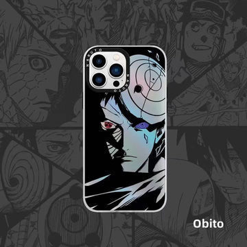 Naruto Anime Laser Holographic Phone Case for iPhone, Kakashi Pain Manga Art Print Shockproof Soft TPU Phone Cover, Iridescent Laser Flash Surface Slim Protective Phone Shell, Naruto Anime Fan Gift for iPhone