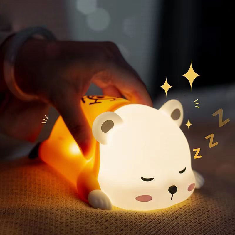 One Piece Bepo Silicone Night Light, Cute Touch Control LED Bedside Lamp, Soft Warm Light Anime Character Night Lamp, Rechargeable Bedroom Decor Light, Collectible Gift for One Piece Fans