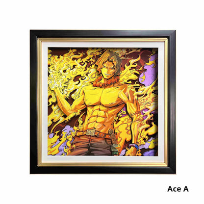 One Piece Monkey D. Luffy Nika Form 3D Paper Carving Art Frame, Anime Handcrafted Layered Paper Cut Wall Art Decor, Framed Anime Poster Desktop Display Painting, Collectible Wall Decoration Gift for One Piece Fans