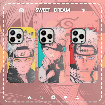 Naruto Anime Phone Case, Manga Sketch Style Protective Case for iPhone, Naruto Uzumaki Kakashi Pain Printed Soft TPU Phone Cover, Shockproof Slim Anime Phone Shell, Naruto Anime Fan Gift for iPhone