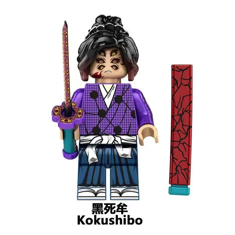 Demon Slayer Custom Minifigures, Anime Building Block Figures, Yoriichi Muzan Daki Gyutaro Hantengu Douma Kokushibo Collectible Brick Minifigs, Anime Character Construction Toy Gift for Fans