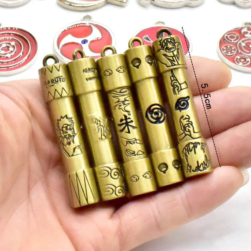 Naruto Anime 25 Pcs Collectible Gift Set, Ninja Weapon Kunai Shuriken Headband Ring Necklace Pendant, Naruto Cosplay Metal Accessory Kit, Anime Collection Box Gift for Naruto Fans