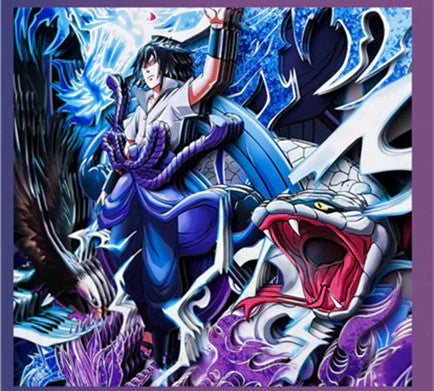 Naruto Uchiha Sasuke 3D Paper Cut Shadow Box Framed Art, Handmade Layered Papercraft Wall Decor, Anime Picture Frame, Fan Collectible Room Decor Gift