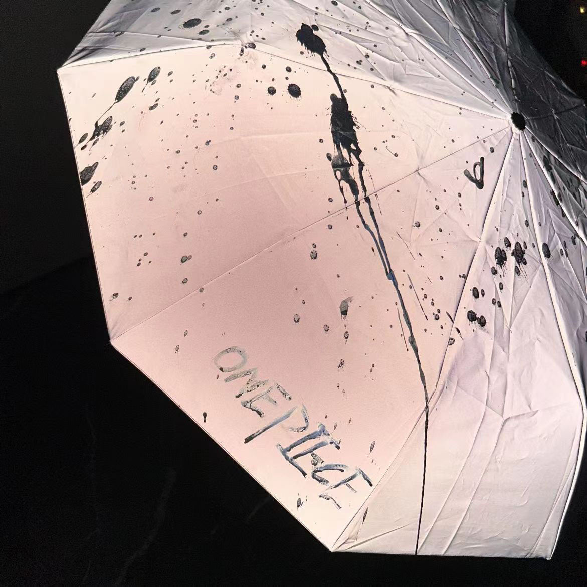 One Piece Anime Water Activated Color Changing Folding Umbrella, Automatic Open Close Black Coated Sun Rain Umbrella, Portable Travel Parasol, Anime Merch Gift for One Piece Fans