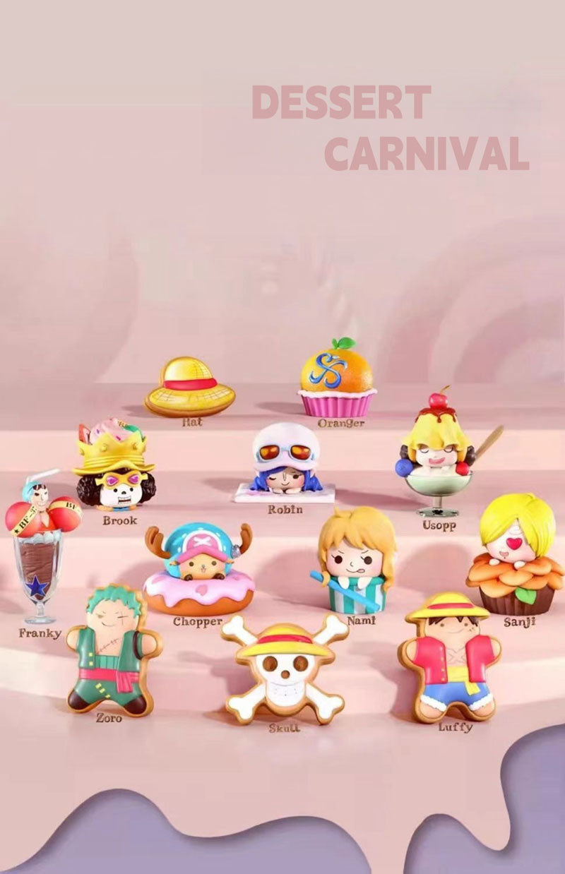 One Piece Anime Fridge Magnets Blind Box, Cute Luffy Zoro Sanji Fruit Dessert Series 3D Magnet Collectible Figures, One Piece Refrigerator Magnets Ornament, Blind Box Gift for One Piece Fans
