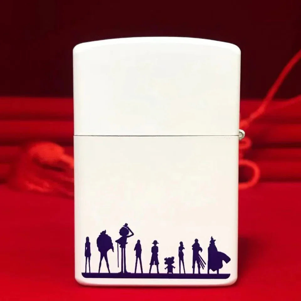 One Piece Luffy Wanted Poster Lighter, Noctilucent Glow In The Dark Kerosene Lighter, Monkey D. Luffy Bounty Poster Windproof Flip Top Metal Lighter, Anime Collectible Desktop Decoration Gift for One Piece Fans