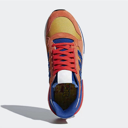 Dragon Ball Z Goku Retro Running Sneakers, DBZ Goku Orange Blue Anime Casual Shoes, Classic Anime Character Athletic Trainers, Dragon Ball Z Cosplay Walking Shoes for Men Women Anime Fans