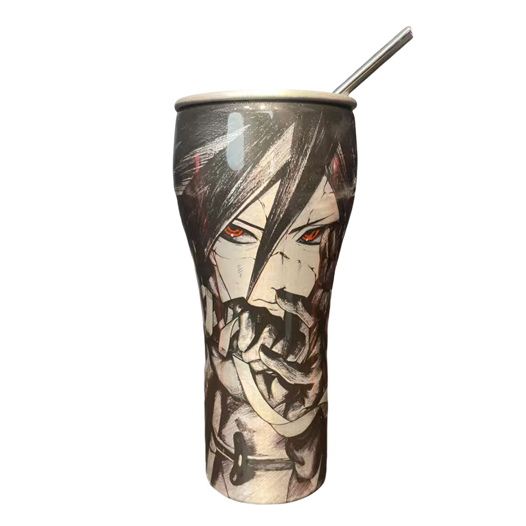 Naruto Anime 30oz Tumbler with Lid and Straw, Stainless Steel Insulated Travel Cup, Naruto Sasuke Kakashi Itachi Character Printed Coffee Mug, Naruto Merch Water Bottle Gift for Anime Fans
