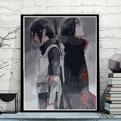 Naruto Anime Paint by Numbers Kit for Adults & Teens, DIY Digital Oil Painting, Akatsuki & Naruto Character Canvas Art, Home Wall Decor, Handmade Art Gift for Naruto Fans