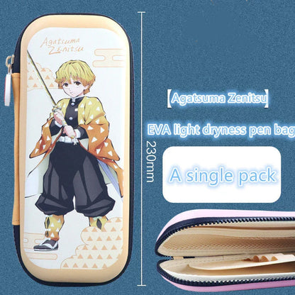 Demon Slayer Kimetsu no Yaiba Pencil Case, Hard Shell EVA Anime Pencil Box, Large Capacity Stationery Storage Bag, Tanjiro Nezuko Zenitsu Inosuke Pen Pouch, School Supplies for Students, Anime Merch Gift