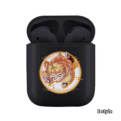 Demon Slayer Wireless Bluetooth Earbuds, Tanjiro Nezuko Zenitsu Giyuu Anime Print TWS Earphones, Touch Control Stereo Sound Headset, Portable Earbuds Case, Anime Fan Gift