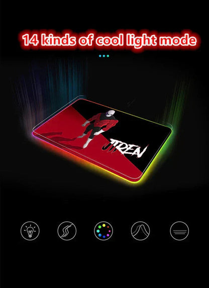 Dragon Ball Z RGB Large Mouse Pad, Anime DBZ Goku Vegeta Frieza Extended Gaming Mousepad with LED Rainbow Light, Non Slip Rubber Base Desk Mat for PC Keyboard Laptop, Dragon Ball Fan Decor