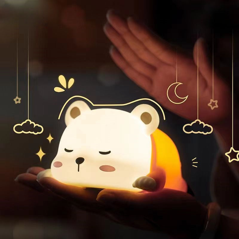 One Piece Bepo Silicone Night Light, Cute Touch Control LED Bedside Lamp, Soft Warm Light Anime Character Night Lamp, Rechargeable Bedroom Decor Light, Collectible Gift for One Piece Fans