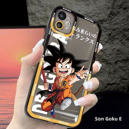 Dragon Ball Z Anime Phone Case, Goku Trunks Vegeta Clear Transparent Protective Cover, DBZ Cartoon Character Shockproof Phone Case for iPhone, Anime Fan Merch Phone Shell