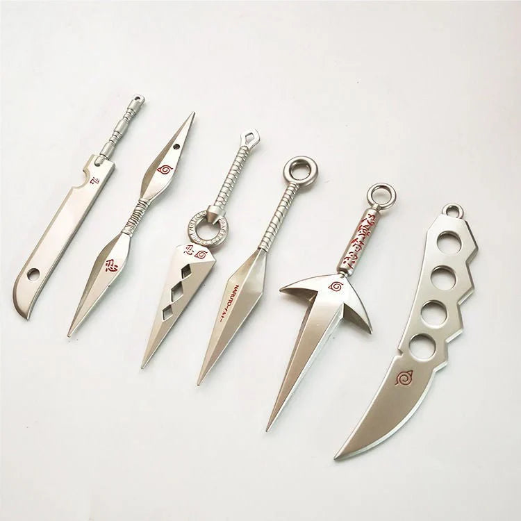 Naruto Ninja Weapon Kunai Set, Metal Mini Kunai Knife Shuriken Collection Gift Box, Anime Ninja Cosplay Prop, Leaf Village Symbol Ornaments, Collectible Toy Gift for Naruto Fans