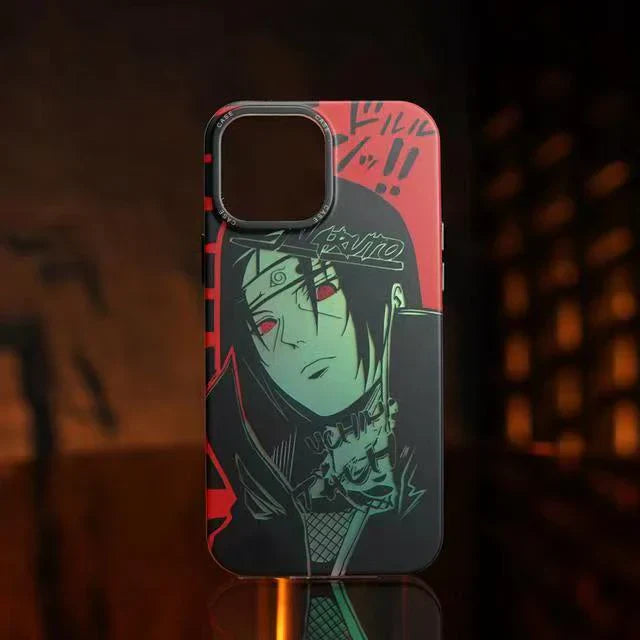 Naruto Luminous Anime Phone Case for iPhone, Itachi Kakashi Manga Print Soft TPU Shockproof Protective Cover, Glow In The Dark Anime Phone Shell, Naruto Fan Gift