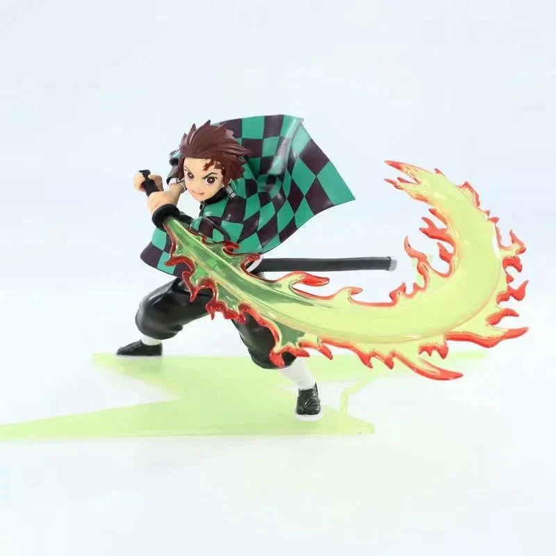 Demon Slayer Kimetsu no Yaiba GK Anime Figure, Tanjiro Rengoku Nezuko Giyu Character Statue with Special Effects Base, PVC Collectible Model Figurine, Anime Desk Decoration Gift for Demon Slayer Fans