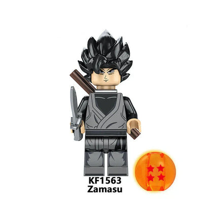 Dragon Ball Z Building Blocks Minifigures Set, DBZ Goku Vegeta Broli Zamasu Mini Figures with Dragon Ball & Energy Effect Parts, Anime Character Collectible Brick Toys, Gift for Kids & Dragon Ball Fans