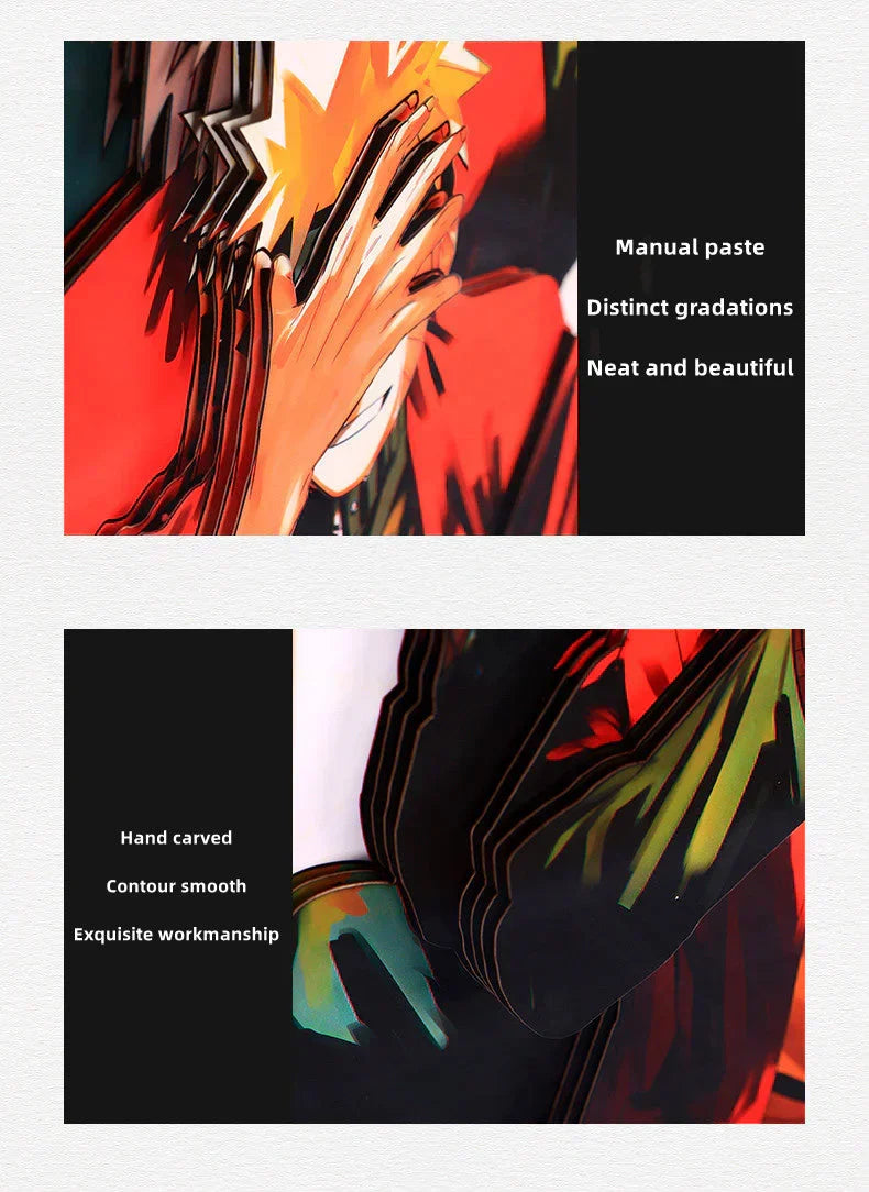 Naruto Jiraiya 3D Layered Paper Cut Art Frame, Anime Jiraiya Paper Carving Shadow Box, Stratified Handmade Paper Craft Painting, Wall & Desktop Display Decor, Collectible Art Gift for Naruto Anime Fans
