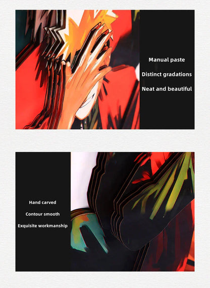 Naruto Jiraiya 3D Layered Paper Cut Art Frame, Anime Jiraiya Paper Carving Shadow Box, Stratified Handmade Paper Craft Painting, Wall & Desktop Display Decor, Collectible Art Gift for Naruto Anime Fans