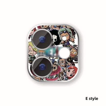 One Piece Anime Camera Lens Protector for iPhone, Luffy Zoro Chopper Straw Hat Crew Cartoon Decorative Camera Lens Sticker, HD Clear Scratch Resistant Anti-Fingerprint Camera Lens Cover, One Piece Anime Fan Merch Gift