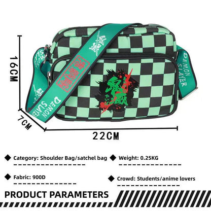 Demon Slayer Anime Crossbody Shoulder Bag, Kimetsu No Yaiba Multiple Character Pattern Sling Messenger Bag, Lightweight Casual Small Camera Bag, Demon Slayer Fan Collectible Daily Gift