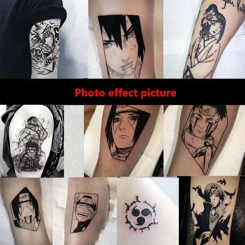 Naruto Anime Temporary Tattoo Stickers, Sharingan Akatsuki Uchiha Waterproof Fake Tattoos, Cosplay Body Art Stickers, Anime Party Decorations Gift for Naruto Fans