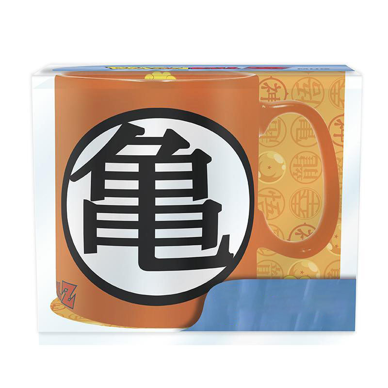 Dragon Ball Z Ceramic Coffee Mug, Goku "悟" & Master Roshi "亀" Logo Orange Tea Cup, 11oz Anime Printed Drinking Mug, Novelty Drinkware, Collectible Gift for Dragon Ball Fans