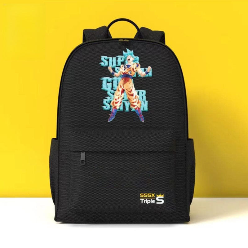 Dragon Ball Z Backpack, Goku Kanji Logo Anime School Backpack, Lightweight Casual Daypack Bookbag, Dragon Ball Character Print Rucksack for Teens Students, DBZ Dragon Ball Fan Merch Gift