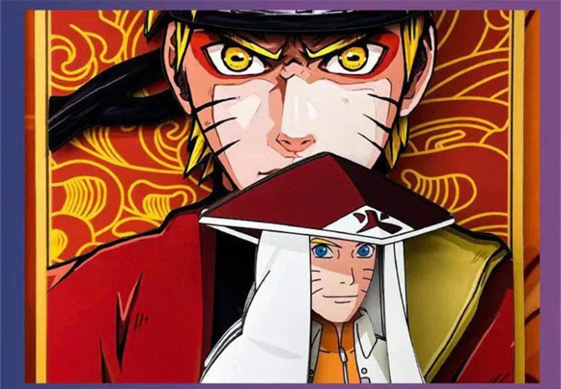 Naruto All Seven Hokages Long 3D Paper Cut Shadow Box Framed Art, Handmade Layered Papercraft Wall Decor, Anime Picture Frame, Fan Collectible Decor Gift