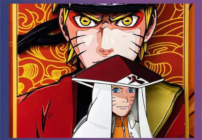 Naruto All Seven Hokages Long 3D Paper Cut Shadow Box Framed Art, Handmade Layered Papercraft Wall Decor, Anime Picture Frame, Fan Collectible Decor Gift