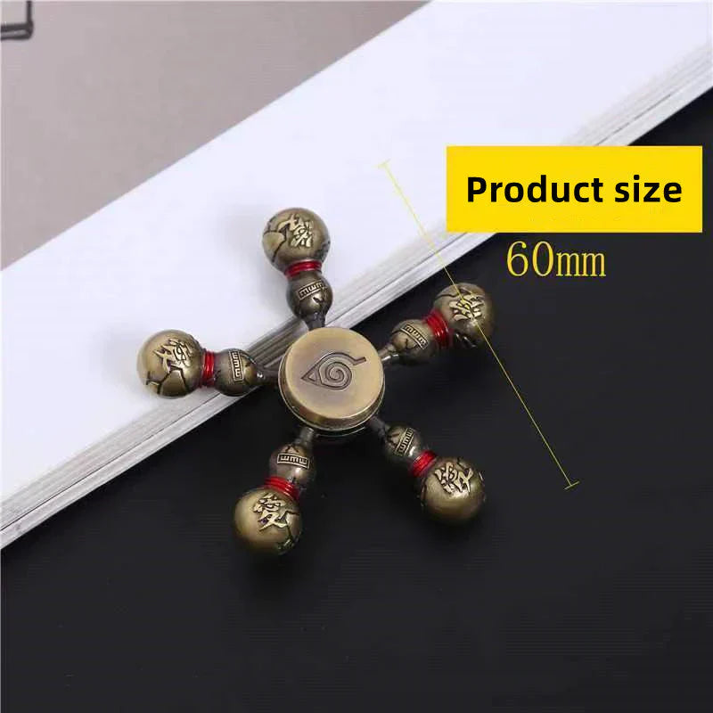 Naruto Anime Metal Fidget Spinner, Gaara Cosplay Alloy Hand Spinner, Portable Stress Relief Fidget Toy, Cool Rotating Desk Decoration, Anime Collectible Toy Gift for Kids Adults Naruto Fans