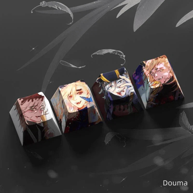 Demon Slayer Anime 1U Custom Keycap, 5-Sided Dye Sublimation PBT Keycap, Cherry MX Profile Artisan Character Keycaps, Replacement Key Cap for MX Switch Mechanical Keyboard, Anime Gaming Decor Fan Gift