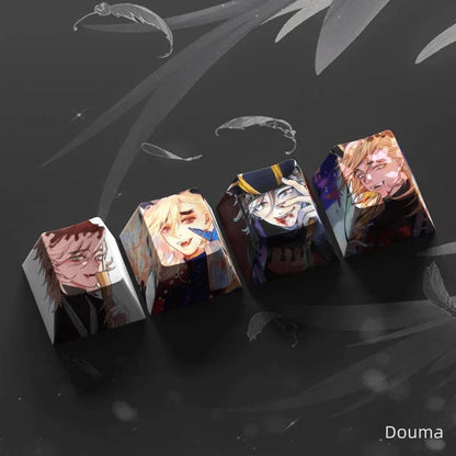 Demon Slayer Anime 1U Custom Keycap, 5-Sided Dye Sublimation PBT Keycap, Cherry MX Profile Artisan Character Keycaps, Replacement Key Cap for MX Switch Mechanical Keyboard, Anime Gaming Decor Fan Gift