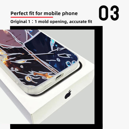 Naruto Anime Phone Case for iPhone, Cool Cracked Line Naruto Sasuke Character Print Case, Shockproof Soft TPU Protective Cover, Anime Naruto Merch Phone Shell Gift for Anime Fans