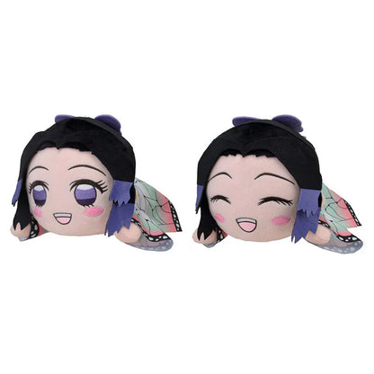 Demon Slayer Kimetsu no Yaiba Lying Plush Doll, Cute Anime Character Stuffed Pillow Plushie, Tanjiro Nezuko Zenitsu Inosuke Giyuu Shinobu Soft Toy, Anime Collectible Plush Gift for Fans