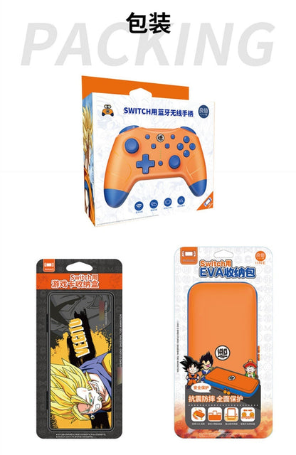 Dragon Ball Z Switch Accessories Bundle, Anime Goku Vegeta Switch Wireless Controller, EVA Carrying Case & Protective Cover, Dragon Ball Anime Gaming Accessories Kit for Nintendo Switch, DBZ Fan Gaming Gift