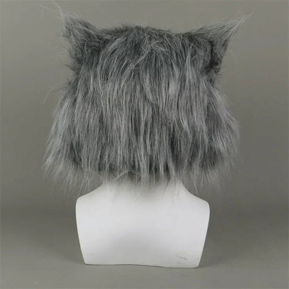 Demon Slayer Inosuke Hashibira Boar Mask, Anime Wild Boar Head Mask with Fluffy Fur, Latex Cosplay Helmet for Halloween Costume Party, Role Play Prop for Demon Slayer Fans