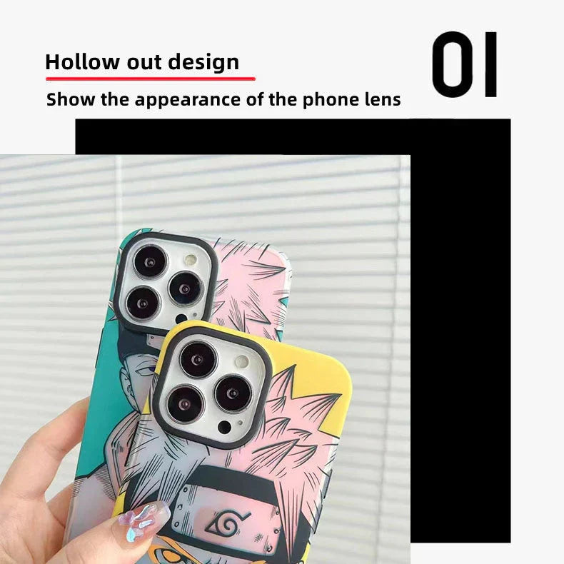 Naruto Anime Phone Case, Manga Sketch Style Protective Case for iPhone, Naruto Uzumaki Kakashi Pain Printed Soft TPU Phone Cover, Shockproof Slim Anime Phone Shell, Naruto Anime Fan Gift for iPhone